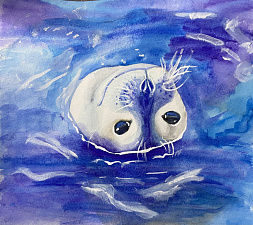 Абросимова Алина, рисунок «Морской заяц в своей стихии»